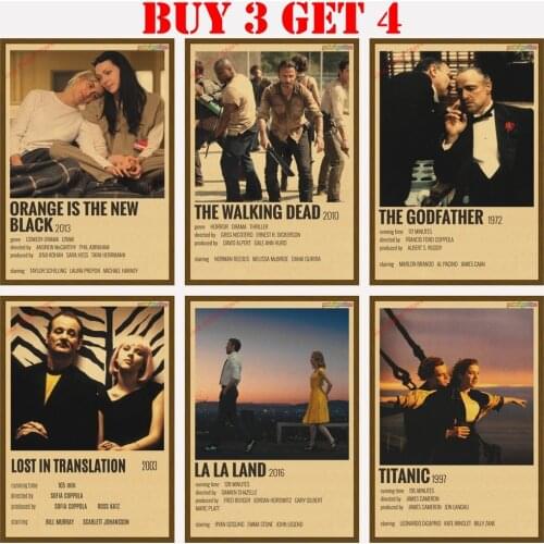 Polaroid Movie Poster Kill Bill Joker The Walking Dead La La Land The 100 Kraft Paper Movie Vintage Poster For Home Decor Room