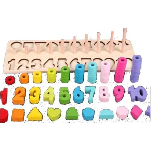 Educational Wooden Toys For kids Board Math Fishing Count Numbers Matching Digital Shape Match Early Education Toy