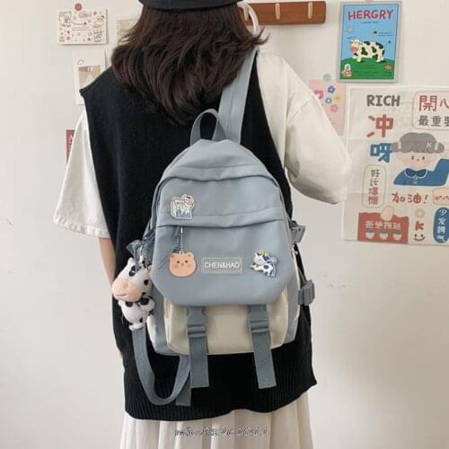 Fashion Student Bookbag for Girls Schoolbag Kawaii Canvas Women Backpack Laptop Mochila Cute Travel Rucksack Female Shoulder Bag