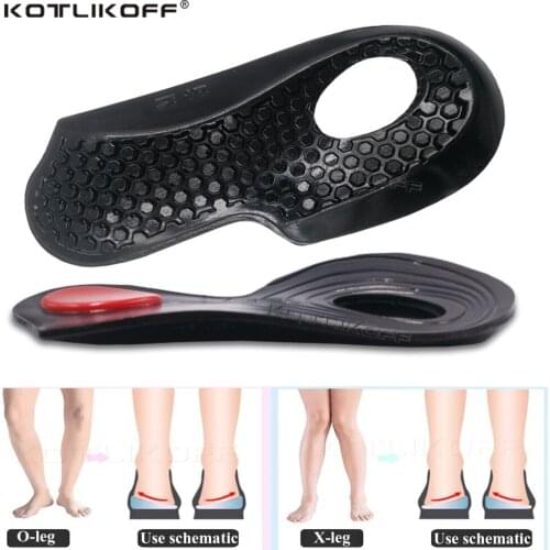KOTLIKOFF Silicone Gel Orthotics Insoles For X/O-type Legs Corrector Arch Supports Foot Varus Valgus Orthopedic Non Slip Insoles