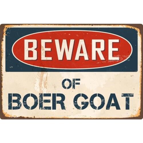 StickerPirate Beware of Boer Goat 8 x 12 Vintage Aluminum Retro Metal Sign VS065