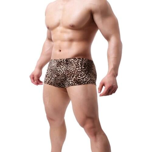 Leopard Underwear Male Boxer Shorts Trunks Sexy Men Lingerie Soft Underwear Boxershorts Breathable Homme Cueca Sexy Bottoms New