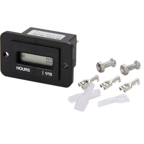 Waterproof Digital Snap IN Hour Meter Surface Counter DC4.5-90V Engine Timer Powered Engine For Machine ATV Snowmobile Motorcycl