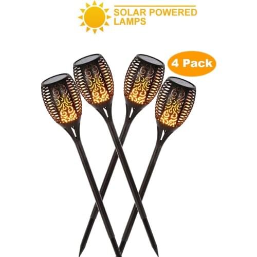 1/8 pcs Solar powered LED Flame Lamp Waterproof 33LEDs Lawn Flame Flickering Torch Light Outdoor Solar LED Fire Lights Garden De