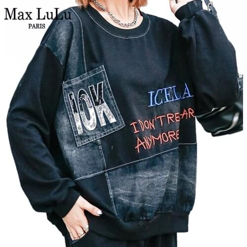 Max LuLu 2021 Autumn Long Sleeve T-Shirt Women Basic Tee Shirt Loose Tops New Ladies Casual O-Neck Punk Tshirt Harajuku Clothes