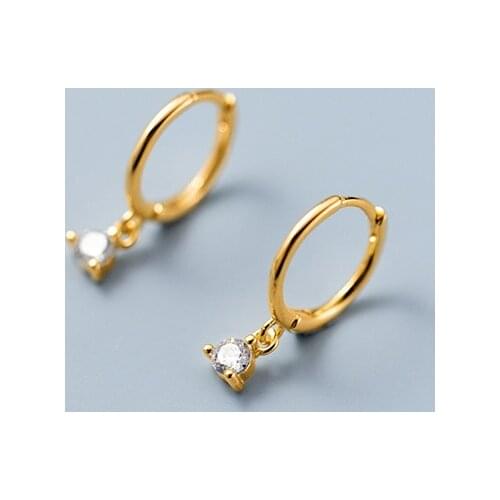 SIPENGJEL Fashion Inlaid Zircon Small Hoop Earrings Simple Summer Geomtric Round Earrings For Women Grls Gift Jewelry 2021