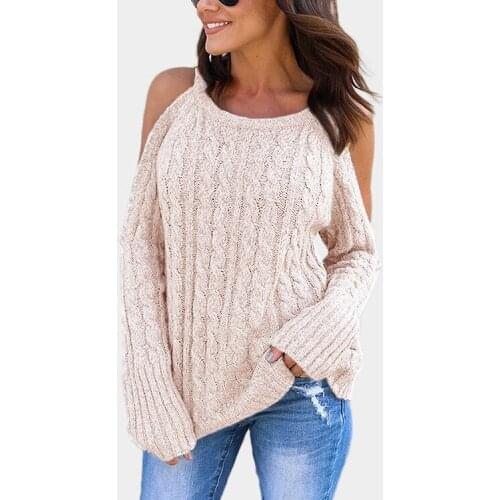 New Sweater Women 2019 Round Neck Long Sleeve Solid Color Off Shoulder Autumn And Winter Women Winter Clothes Vestidos MMY76065