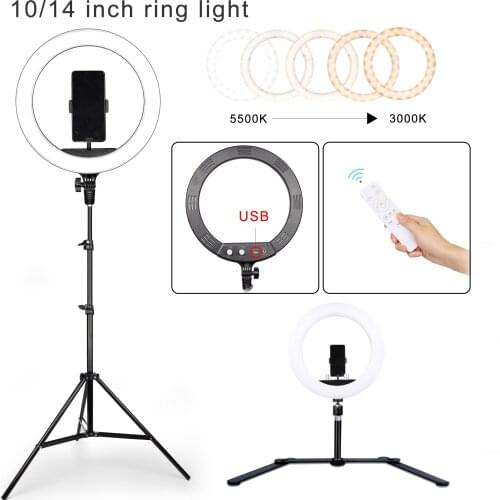 10” LED selfie ring light with light stand tripod for studio photography lighting 14” makeup youtube tic tok accesorios lamp