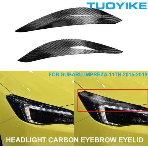 2PCS Car Styling Real Carbon Fiber Headlight Eyebrow Eyelids Trim Cover Sticker For Subaru Impreza 11th Generation 11 2015-2019
