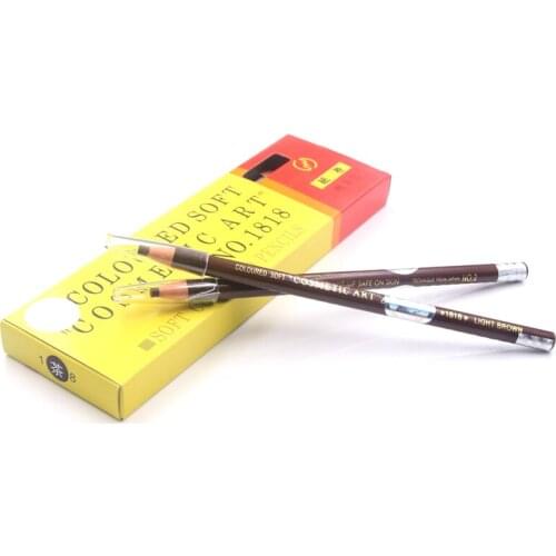 2pcs Pieces/Lot Pull Eyebrow Waterproof Pencil For Permanent Eyebrow Cosmetic Beauty Makeup light brown