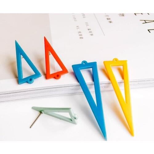 ZEROUP Triangle Multicolors Stud Earrings Ear Accessories Jewelry Component Ornaments Diy Material Handmade 4pcs