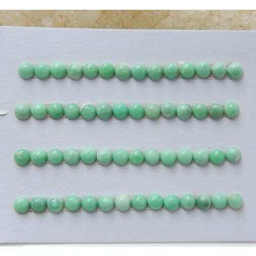 56 PCS Natural Variscite Round Flatback Gemstone Cabochons 4x4x3mm,2.5g