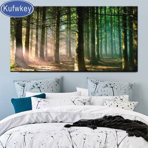 Forest scenery full square round drill 5d diy large size diamond painting landscape,mosaic set diamond full embroidery fantasy