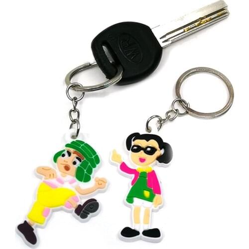 1PCS PVC new arrival key chain creative racing game cartoon pattern keyring kawaii keyholder kid child school bag trinket charms