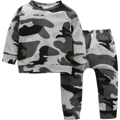 Newborn Baby Boys Clothes 2020 Spring Summer Infant Camouflage T-shirt+Camo Pants Baby Boy Outfits 2 Piceces Sets