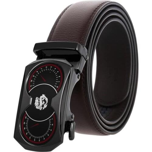 Mens Leather Ratchet Dress Belts with Automatic Buckle Leather belt for Men Casual Ratchet Belt with Automatic Buckle
