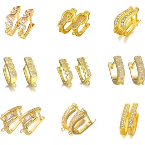 Juya DIY Women Earrings Making Supplies Handmade Material Copper Creative Earring Lock Fastener Basic Earring Hooks Accessories