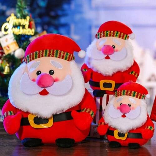 Creative Kawaii Plush Santa Clause Toy Christmas Red Nose White Beard Stuffed Doll 17cm/29cm/35cm Ornaments for Xmas New Year