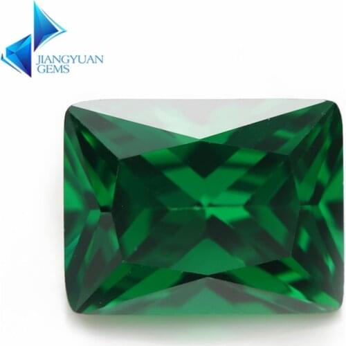 2x4~9x11mm Rectangle Shape 5A+ Green Color CZ Stone Synthetic Gems Cubic Zirconia For Jewelry