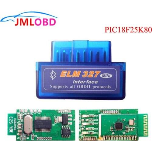 Best Hardware V1.5 Chip PIC18F25K80 ELM327 Bluetooth V1.5 Car Code Reader Super MINI ELM 327 Works ON Android Symbian FW V1.5