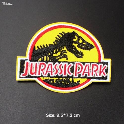 Jurassic Park Dinosaur Parches Ropa Iron On Badges for Jacket Jean DIY Decorative Appliques Cloth Parche