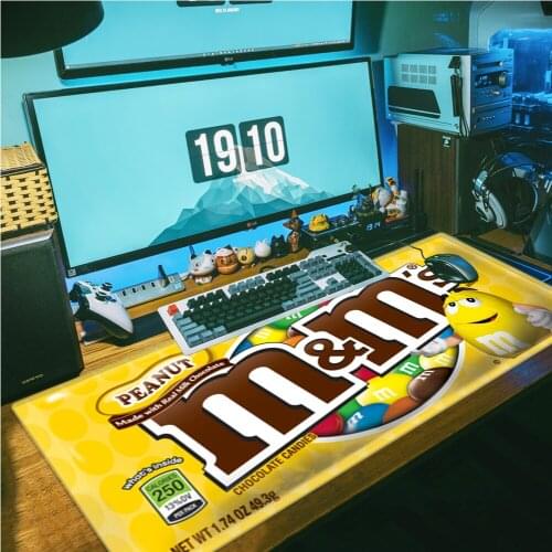 M&M Chocolate Beans Extra Large Mouse Pad Computer Gaming Mousepad Anti-slip Natural Rubber with Locking Edge Gaming Mouse Mat