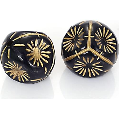 Wholesale 19mm Vintage Inspired Ethnic Flower Acrylic Antique Style Design Bead For Women Diy Bracelet Jewelry Making