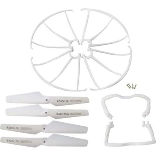 Landing Skid+Blade Propeller+Propeller Protectors Spare Set For Syma X5 X5C X5C1 Colour:White