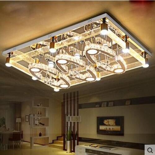 Led Bubble crystal lamp modern living room ceiling lamps rectangular simple hall light LED ceiling lamp Remote dimming lighting