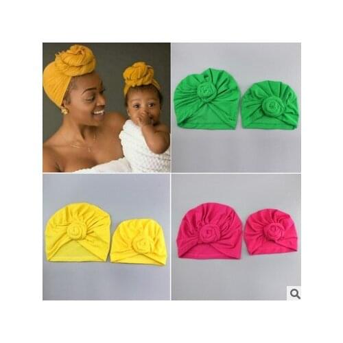 European And American Popular Baby New Style Hot Sale Parent-Child Knotted Hairband Lndian Hat Fashion Trend Pullover Hat Women