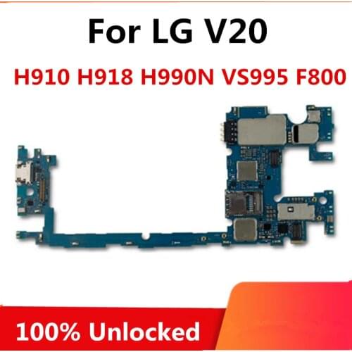 Unlock For LG V20 H910 H918 H990N VS995 F800 Motherboard Original Logic board With Android system mainboard with full chips