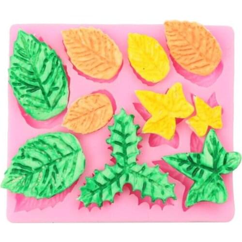 DIY Baking Silicone Mold Multi-Style Leaves Shape Fondant Mould Cookies Candy Molds Baking Tools Pastry Biscuits Candle Mold