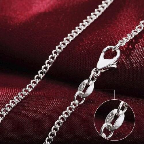 925 Sterling Silver 16/18/20/22/24/26/28/30 Inch 2mm Chain Necklace For Woman Man Fashion Party Jewelry Gift Fit Pandant