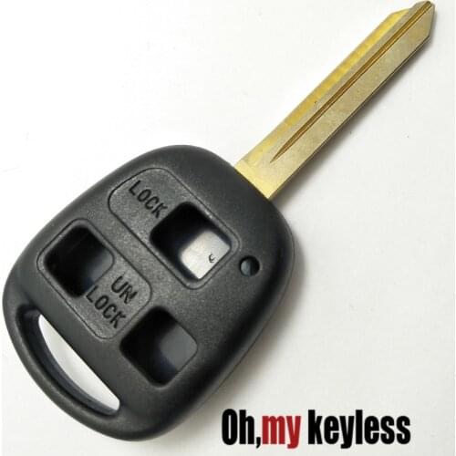 20pcs/lot 3 button replacement key case for toyota Yaris Avensis 3 Button remote key Case Fob