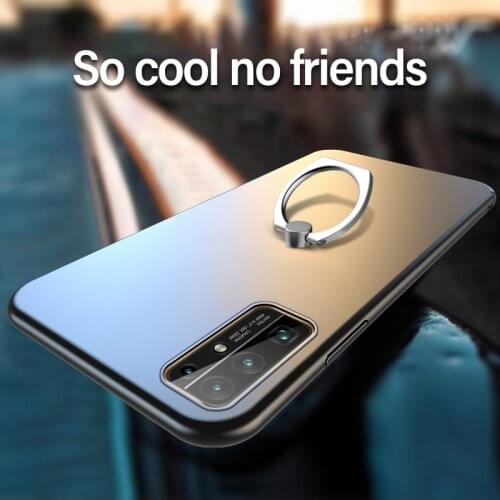 Ultra-thin Metal Ring Bracket Matte PC Phone Case For Samsung Galaxy S20 S10 E 5G S9 S8 Note 10 9 8 Plus Protection Cover Coque