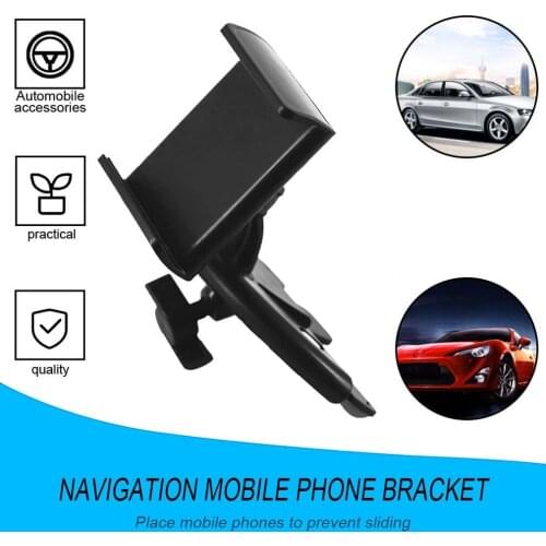 Universal Car Mobile Phone Support Bracket Holder CD Player Slot 360 Degree Adjustable Clip ABS Stand For Vehicle Supplies