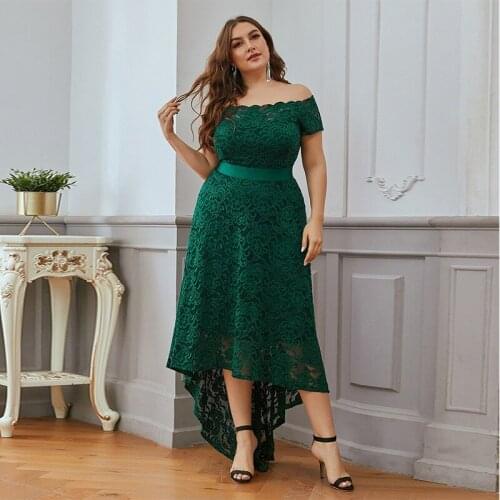Boat Neck Evening Dress Empire Short Sleeves Embroidery Mermaid Fashion Pleat Tea-Length New Plus Size Women Formal Gowns D992