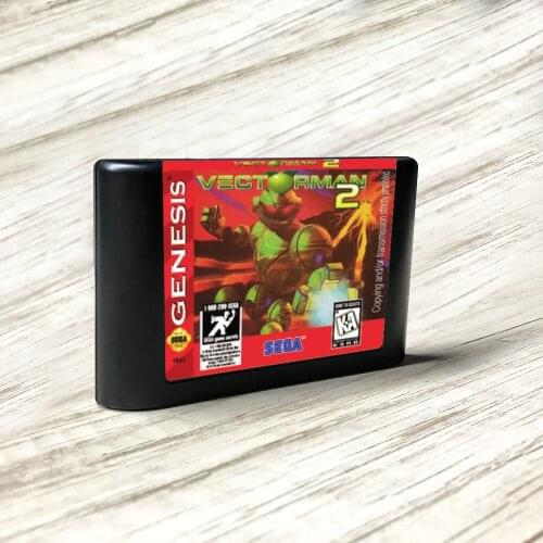 Vectorman 2 - USA Label Flashkit MD Electroless Gold PCB Card for Sega Genesis Megadrive Video Game Console
