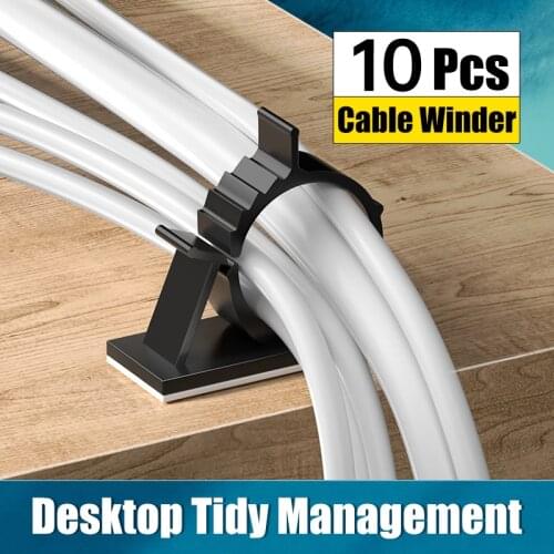 SAMZHE Wire Tie Cable Clamp Clip Holder For 3M Self-Adhesive 10pcs Line Clasp Clamp USB Cable Headphone