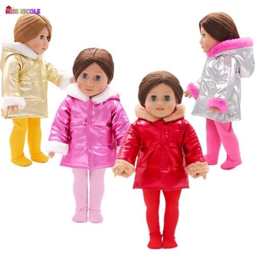 Winter Christmas Cotton Dolls Clothes+Long Socks 4/Set Jackets For 18 Inch 43Cm American Dolls Girls clothes (Only Sell Clothes)