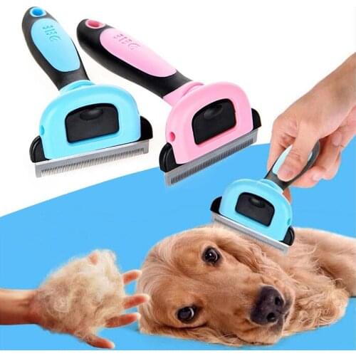 1PC Pet Hair Removal Comb Useful Stainless Steel Hair Shedding Grooming Trimmer Dead Hairless Brush Dog Cat Pet Pet Products