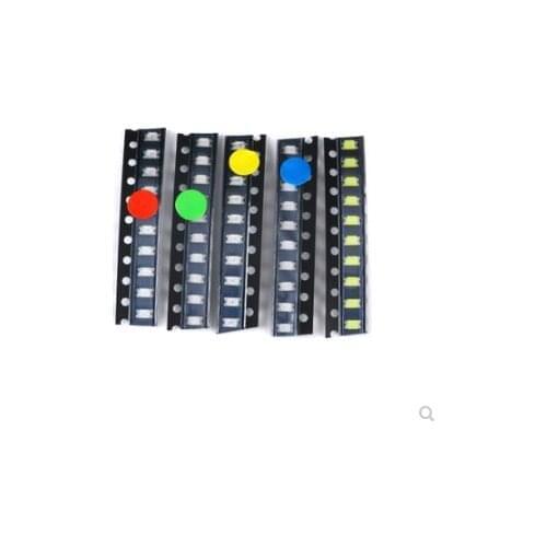 1206 SMD LED common component package (red, blue, green, yellow and white) 5 kinds of 20 pieces each