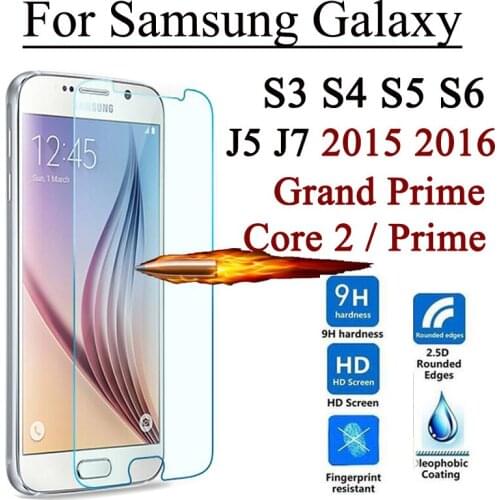 2.5D 9H Screen Protector Tempered Glass For Samsung Galaxy Grand Prime Core 2 S3 S4 S5 S6 J5 J5008 J7 J7008 2015 J1 mini 2016