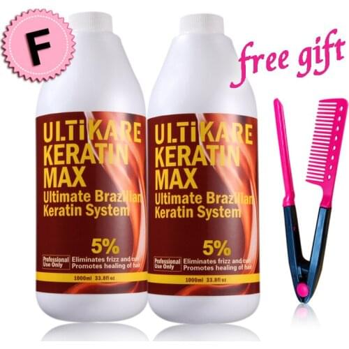 2pcs FREE Formaldehyde Brazilian Keratin Treatment DIY At Home Straightening and Repair With Free Gifts