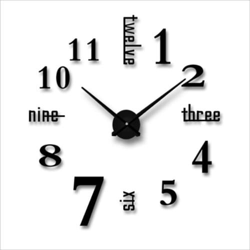 2019 New High Quality 3D Wall Stickers Creative Fashion Living Room Clocks Large Wall Clock DIY Home Decoration Acrylic