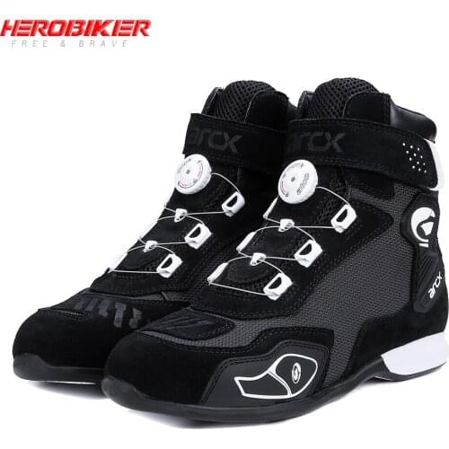 Summer Motorcycle Boots Moto Men Motocross Shoes Motorbike Biker Chopper Cruiser Touring Ankle Shoes With Tuning Knob
