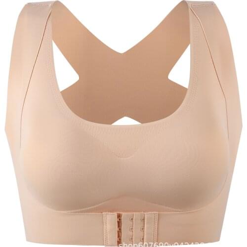 2021 Women Bras For Women Push Up Bra Posture Corrector Bralette Front Closure Female Underwear Cross Back Tops