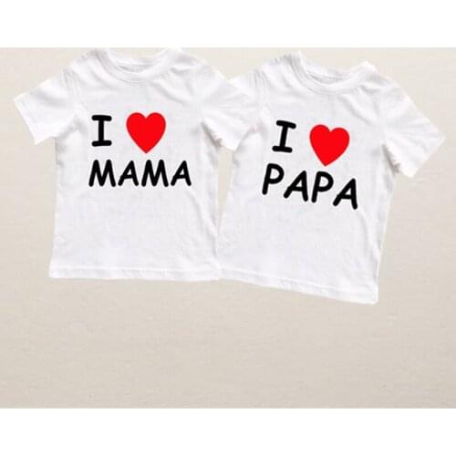 Baby T-shirt Kids Short Sleeve Shirt Girls Top Boy Clothing Cotton Girls T-shirt Baby Girl Summer Tshirt Sale I Love Papa&mama