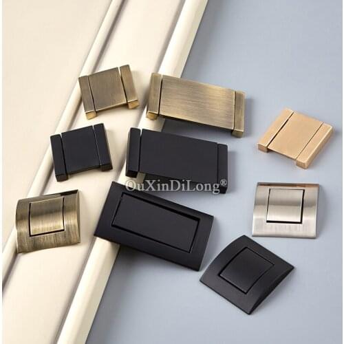 European Retro 2PCS Recessed Concealed Cabinet Door Handles Cupboard Wardrobe Drawer Cabinet Pulls Handles Furniture Hardware