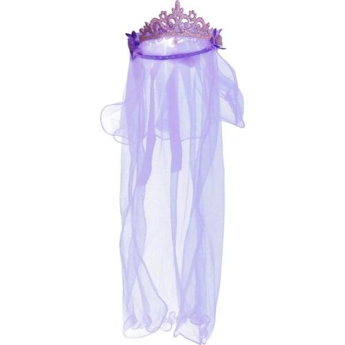 Delicate Flower Girl Veils Crown Two Layers White Wedding Communion Hair Wreath Headdress